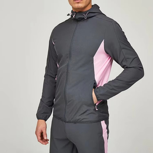 Custom Two Piece <b>Windbreaker</b> Set Patchwork Zip up Nylon Polyester Streetwear Tracksuit Men <b>Windbreaker</b> Set - Product Image 1