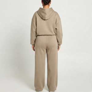 OEM Oversize Warm Workout Hoodies Sets Unisex Thick Solid Color Street Hoodies <b>Suits</b> <b>Women</b> Baggy <b>Track</b> <b>Suits</b> 2 Piece Set - Product Image 5