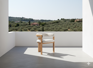 Chaise de salle à manger moderne en teck, fauteuil rembourré à dossier croisé, chaise d'appoint en bois durable, siège minimaliste pour la maison et les restaurants - Product Image 4