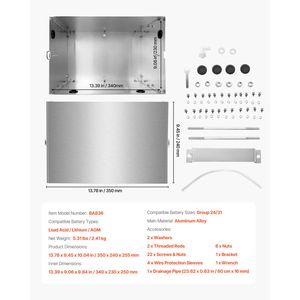 Contenitore Batteria in Lega di Alluminio Gruppo 24/31 per Motori da Traina e Applicazioni Marine con Guarnizione in Gomma per Fori Cavi e Rack Batteria - Product Image 4