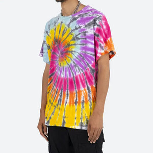 Men's Oversized <b>Tie</b>-Dye Short Sleeve T-Shirt With O-Neck Casual <b>Knitted</b> Multi-Color Spiral Pattern Regular Length T-Shirt - Product Image 6