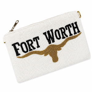 Porte-monnaie en verre perlé fait main de Fort Worth, pochette zippée brodée sur mesure, portefeuille cosmétique, vente en gros OEM - Product Image 3