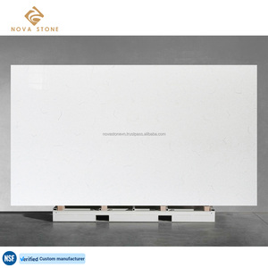 Tocador prefabricado de cuarzo NV235, materiales estándar, 31x22 pulgadas, 20mm de espesor, lavabo individual, tocador de baño de cuarzo Carrara - Product Image 5