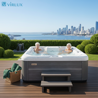 VIRLUX Baignoires à remous pour 6 personnes, grandes baignoires de massage pour utilisation en jardin