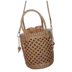 Handcrafted Water Hyacinth Straw Bucket Bag: Removable Strap - Product Image 2
