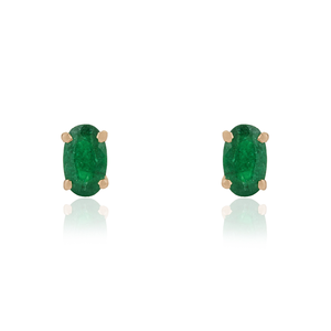 Productos Más Vendidos, Pendientes de Oro Amarillo K14 con Esmeralda Natural 100% Auténtica, Diseño Minimalista, Joyería Personalizada - Product Image 1