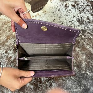 Nouvelle pochette personnalisée écologique à carreaux violets et blancs pour femmes, porte-cartes de luxe de haute qualité en cuir de vache véritable - Product Image 6