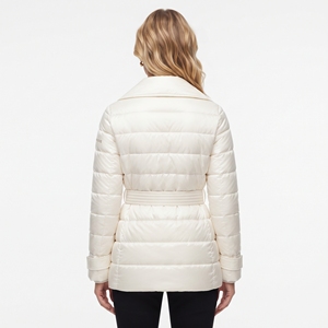 Chaqueta Acolchada de Invierno para Mujer con Estampado Personalizado, Cinturón en la Cintura, Ligera, Cálida, para Uso Diario y Actividades al Aire Libre - Product Image 6