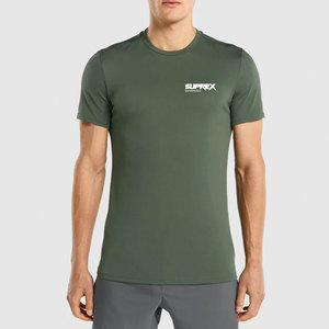 Camiseta Deportiva Flexible para Hombre, Transpirable, Elástica, de Secado Rápido, para Entrenamiento Físico, de Manga Corta Tejida - Product Image 1