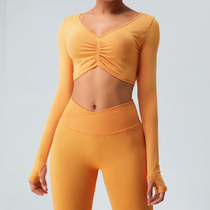 Soutien-gorge de sport personnalisé avec logo pour femme, haut de yoga asymétrique, vêtement de sport compressif pour la gym et le fitness - Product Image 6