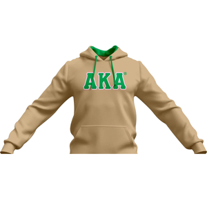 Sweat à capuche en chenille AKA Sorority Inc. pour femme, couleur beige, avec lettres grecques brodées, doublure en satin, qualité supérieure, pull décontracté - Product Image 2