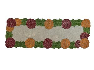 Floral Table Runner Printed Modern Home Decor Washable Beaded Pattern Multicolor Design - Product Image 2
