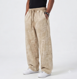 Men's Mid Waist Heavyweight 500 GSM Comfortable Casual Loose Fit <b>Baggy</b> Winter Jogger Sweat Pants - Product Image 4