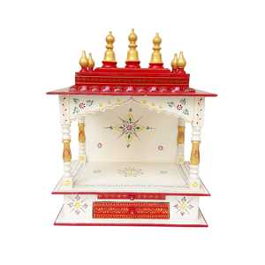 Templo de madera indio hecho a mano Pooja artículo decorativo de madera para el hogar - Product Image 5