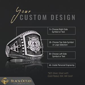 Anillo de Graduación Universitario BOJ RCJ Ring 002 Personalizado con Diamantes Plateados, Unisex, para Regalo en Fiestas y Ocasiones Especiales, Precio Bajo - Product Image 6