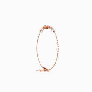 Un délicat bracelet pavé classique avec diamant de laboratoire de 0,28 ct en or jaune, blanc et rose 9 carats, cadeau de fiançailles ou de mariage - Product Image 5
