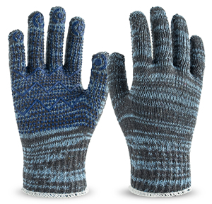 Gants de sécurité de travail personnalisables en tricot camouflage antidérapants avec paume et doigts texturés à points PVC - Product Image 3