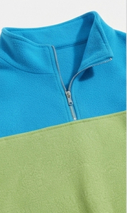 Men Quarter <b>Zip</b> Sweat <b>Shirt</b> 100%Cotton Fleece Long Sleeve Heavy Weight Turn Down Collar Drop Shoulder Loose Fit Men's Sweatshirt - Product Image 6