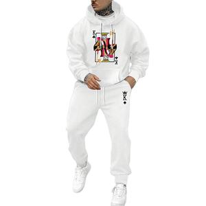 Traje deportivo informal de lujo para hombre, Sudadera con capucha de algodón 100% de alta calidad y pantalones de chándal, conjunto de 2 piezas de talla grande para primavera - Product Image 1