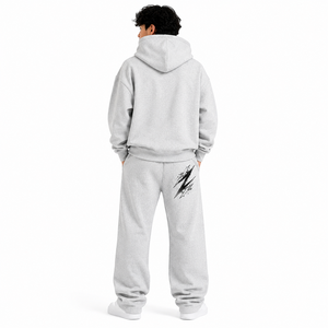 Ensemble de survêtement 2 pièces imprimé graphique : sweat à capuche et pantalon de jogging pour homme, tenue streetwear assortie, impression personnalisée, 100 % coton molletonné, vente en gros - Product Image 2