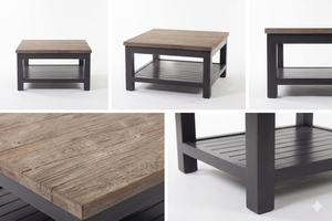 Table basse en bois moderne Azora Lim, durable et écologique, finition mate rustique, contemporaine pour appartement, salon, bureau, villa - Product Image 5