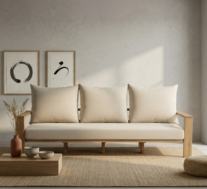 Canapé d'extérieur 2 places Luci résistant, tissu anti-décoloration, structure en bois massif, design moderne pour usage commercial - Product Image 3