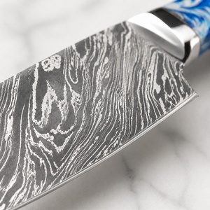 Custom Handmade Modern Ambidextrous <b>Boning</b> <b>Knife</b> Damascus Steel Blade 3.0mm Thickness Resin <b>Handle</b> Leather Sheath 8-9.9in Extra - Product Image 3