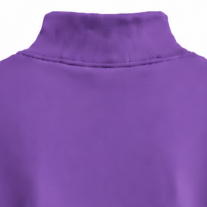 Sudadera de cuello alto para mujer, color violeta, manga larga, holgada, de forro polar, informal, para invierno, estilo urbano - Product Image 4