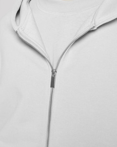 <b>Light</b> Grey Full Zip Hoodies 450 GSM Cotton Fleece Heavyweight Oversized Boxy Fit Men Drop Shoulder Custom Logo Zipper up Hoodie - Product Image 5