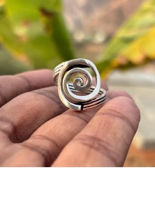 Handmade Spiral Silver <b>Ring</b> 925 Sterling Silver Artistic Swirl <b>Statement</b> <b>Ring</b> Boho Jewelry for Women Unique Gift for Her - Product Image 5