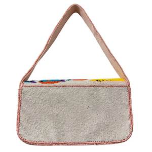 Handmade Beaded Fish Pattern Shoulder Bag <b>Pink</b> Rectangle Shape Casual <b>Purse</b> 10x6.5 Inch - Product Image 2
