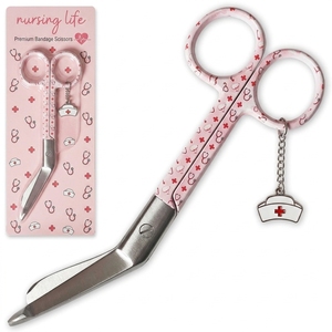 Tijeras de Seguridad de Acero Inoxidable Blancas Personalizadas para Primeros Auxilios, Tijeras Profesionales para Vendajes con Amuleto Médico para Kits de Emergencia - Product Image 2