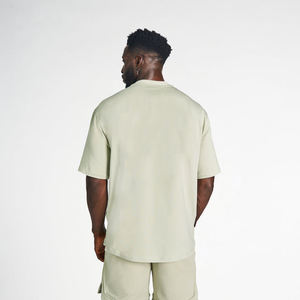 Camiseta de Manga Corta para Hombre, Corte Holgado, Color Sólido, Algodón Suave, Transpirable, Ligera, Informal, para Uso Diario, Cuello Redondo - Product Image 2