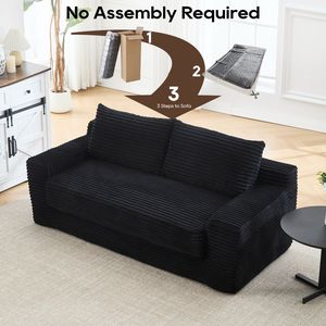 Sofá Cama Compacto de Terciopelo con Espuma Viscoelástica y Estructura de Acero, Diseño Convertible 2 en 1, No Requiere Montaje - Product Image 3