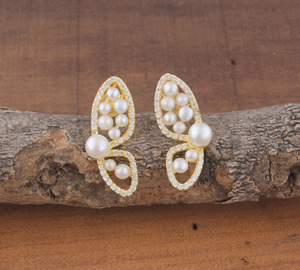 Pendientes de Perlas Chapados en Oro al por Mayor, Pendientes de Perlas de Agua Dulce de Plata de Ley 925, Proveedor de Joyería para Mujer - Product Image 5