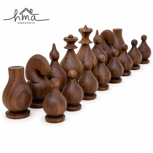 Natural Beige <b>Wooden</b> Chess Set Abstract Curved Chess Pieces Handcrafted Luxury Decorative Strategy Board <b>Game</b> Design - Product Image 2