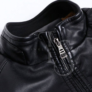 Venta Directa de Fábrica, Chaqueta de Cuero Casual para Hombre, Nueva Llegada, Cierre Frontal con Cremallera, Ecológica, Impermeable, Invierno, Personalizable - Product Image 4