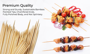 Premium Bamboo Skewers Smooth Polished Food Grade Strong Bamboo Sticks for <b>BBQ</b> Grill Catering and Street Food - Product Image 3