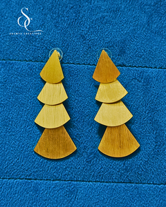 Gold Plated Brass Trendy Plant Design Drop Earrings Layered Christmas <b>Tree</b> Dangle for Women's Party Gift - Product Image 3