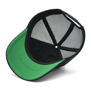 Black 5-Panel Mesh Trucker Hat Adjustable Breathable Outdoor Casual Cap Unisex Adult Spring Summer - Product Image 4