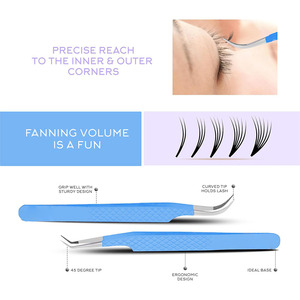 Eyelash Extension Supplies Precision <b>Lash</b> Tools Durable Stainless Steel Construction Eyelash Tweezers for <b>Individual</b> <b>Lash</b> - Product Image 5