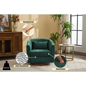 Comoda sedia con accento girevole con Base in legno ampio divano imbottito per sedie da salotto - Product Image 3