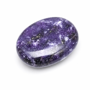 Pierre de palmier en Lépidolite naturelle, cristal violet poli, pierre de méditation, pierre de guérison, équilibrage des chakras, pierre de poche, vente en gros - Product Image 2