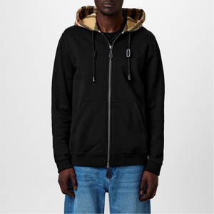 Sudadera con capucha y cremallera completa para hombre, con logo personalizado, de algodón bicolor, forro polar sólido, sudaderas con capucha y sudaderas para hombre - Product Image 3