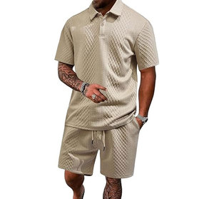 Ensemble de polo et short décontracté respirant pour homme, style hip-hop, col polo, tenue de jogging athlétique d'été - Product Image 5