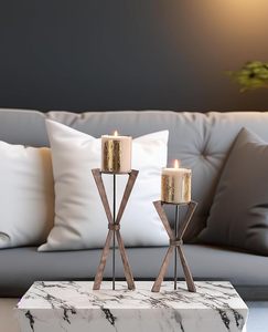 AXIS Candle Stand Antique Copper Finish Luxury Gold Metal Candle Holders for Home Decor Living Room Gifting - Product Image 3