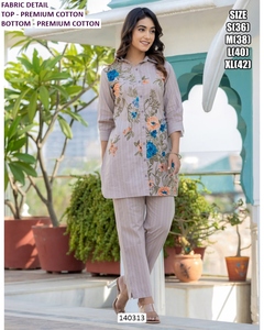 Conjunto Zohra Regal para Mujer, Kurta/Kurti Tradicional de Crepé y Algodón, Largo hasta el Suelo, con Protección Solar y Secado Rápido para Todas las Temporadas - Product Image 6