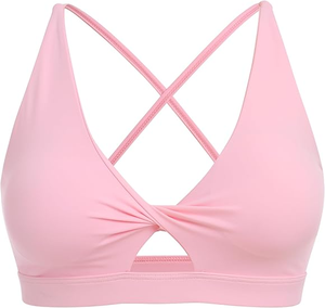 Sujetador deportivo de alto soporte para mujer, para yoga y running, con diseño de torsión, top de entrenamiento fitness, ropa deportiva, venta al por mayor personalizada - Product Image 1