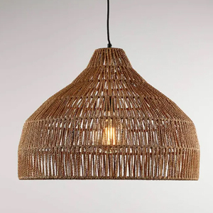 Farmhouse Rattan Pendant <b>Lighting</b> Fixture For Bedroom - Product Image 3