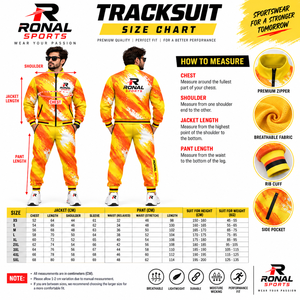 Men's Full-Length Tracksuit Yellow Orange Hand-Painted Print Sporty Jogging Wear with Side Pockets Training Track <b>Suit</b> For Men - Product Image 6
